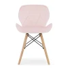 Scaun stil scandinav, Artool, Lago, catifea roz, picioare lemn natur, 48x43x74 cm