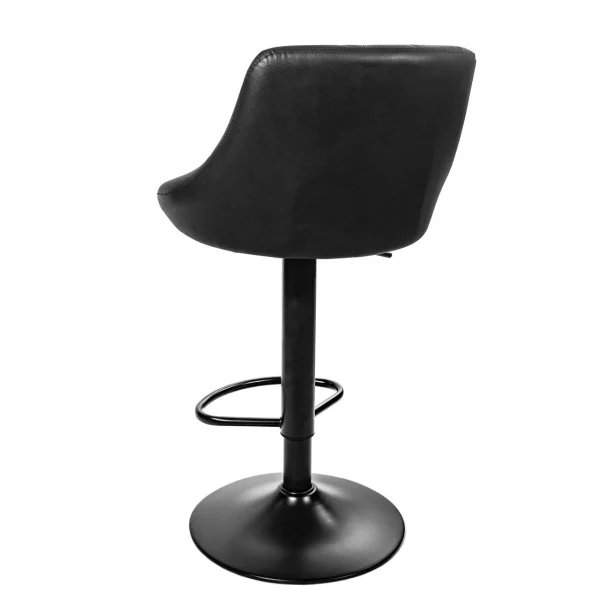 Scaun de bucatarie/bar, Artool, Kast, rotativ, piele ecologica neagra, picior metal negru, 45.5x48.5x85-105 cm