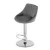 Scaun de bucatarie/bar, Artool, Kast, rotativ, catifea gri, picior metal argintiu, 45.5x49x85-105 cm