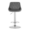 Scaun de bucatarie/bar, Artool, Kast, rotativ, catifea gri, picior metal argintiu, 45.5x49x85-105 cm