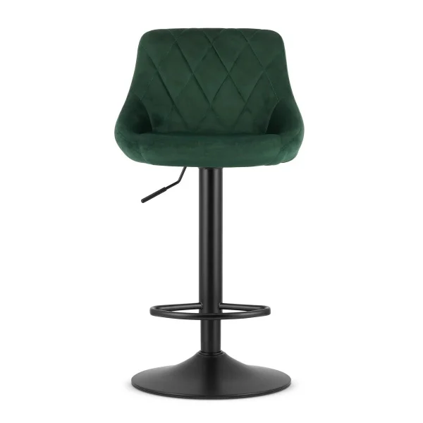 Scaun de bucatarie/bar, Artool, Kast, rotativ, catifea verde, picior metal negru, 45.5x49x85-105 cm