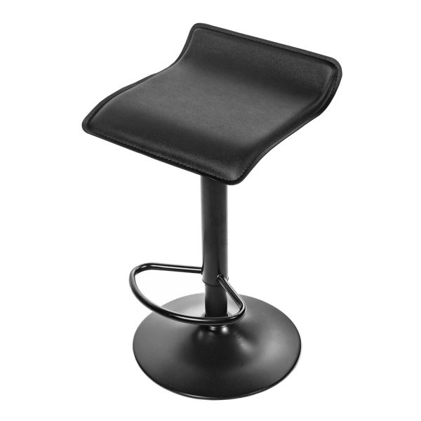 Scaun de bucatarie/bar, Artool, Fort, rotativ, piele ecologica neagra, picior metal negru, 38x39x84 cm