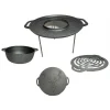 Disc pentru gratar, fonta, tip grill, cu picioare, set 4 piese, 49.5 cm