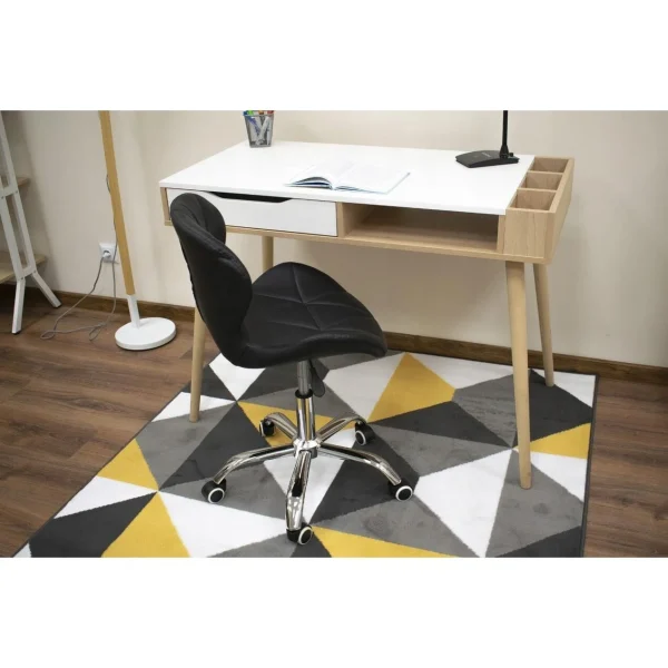 Scaun de birou, Artool, Avola, rotativ, piele ecologica, negru, 47.5x55.5x84.5 cm