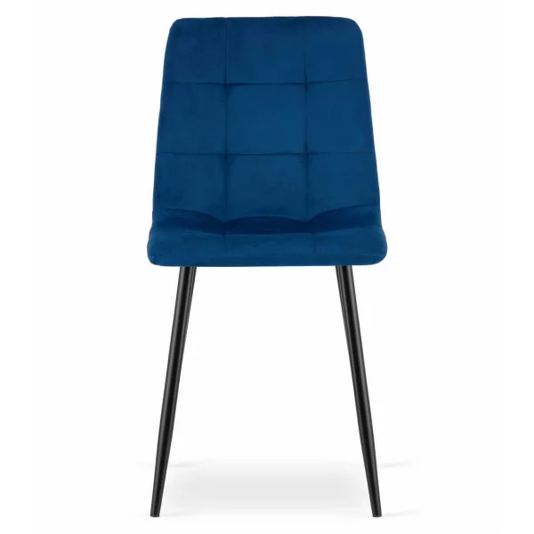 Scaun bucatarie/living, Artool, Kara, catifea bleumarin, picioare metal negru, 44.5x50.5x87 cm
