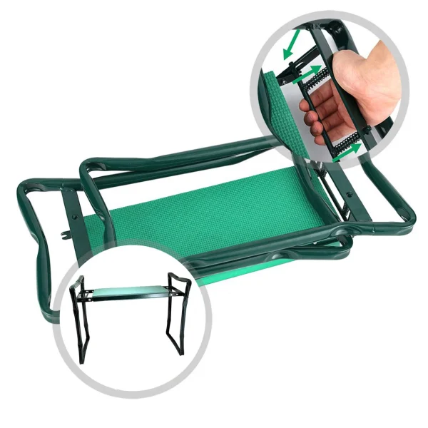 Scaun pliabil gradina, camping, pescuit, verde, max 150 kg, 60x30x50 cm