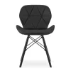 Scaun stil scandinav, Artool, Lago, piele ecologica neagra, picioare lemn negru, 47.5x52x74 cm