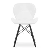 Scaun stil scandinav, Artool, Lago, piele ecologica alba, picioare lemn negru, 47.5x52x74 cm