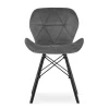 Scaun stil scandinav, Artool, Lago Velvet, catifea gri, picioare lemn negru, 47x52x73.5 cm