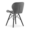 Scaun stil scandinav, Artool, Lago Velvet, catifea gri, picioare lemn negru, 47x52x73.5 cm