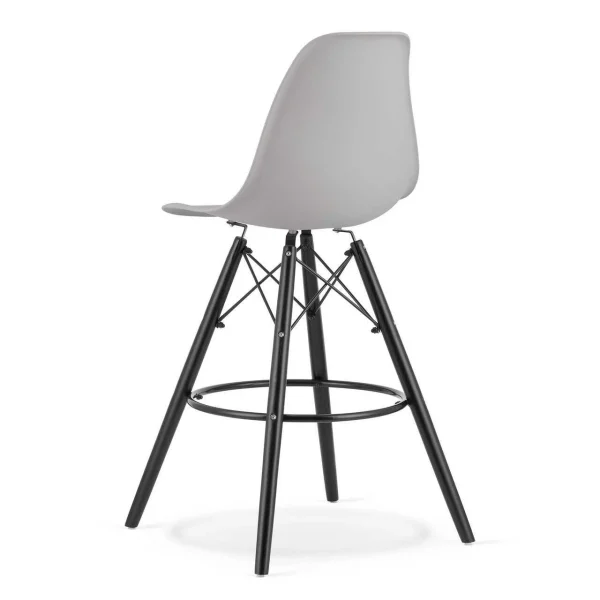 Scaun de bucatarie/bar, Artool, Lamal, PP gri, picioare lemn negru, 54x55x107.5 cm