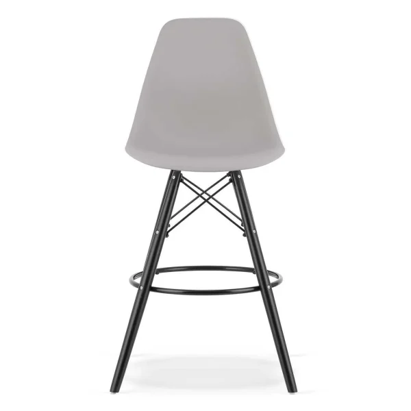 Scaun de bucatarie/bar, Artool, Lamal, PP gri, picioare lemn negru, 54x55x107.5 cm