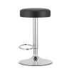 Scaun de bucatarie/bar, Artool, Rojst, rotativ, piele ecologica neagra, picior metal argintiu, 38x38x62.5-83 cm