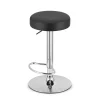 Scaun de bucatarie/bar, Artool, Rojst, rotativ, piele ecologica neagra, picior metal argintiu, 38x38x62.5-83 cm