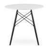 Masa stil scandinav, Artool, Todi, rotund, MDF si lemn, alb si negru, 80x72 cm
