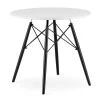 Masa stil scandinav, Artool, Todi, rotund, MDF si lemn, alb si negru, 80x72 cm