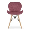 Scaun stil scandinav, Artool, Lago, catifea roz inchis, picioare lemn natur, 47x52x74 cm