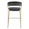 Scaun de bucatarie/bar, Artool, Badia, catifea neagra, picioare metal auriu, 46x45x94 cm