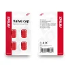 Set capacele auto pentru ventil hexagon rosu 4 buc