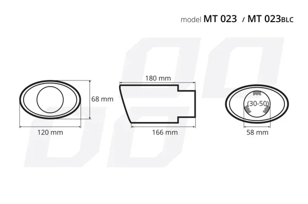 Ornament toba esapament din otel inoxidabil MT 023BLC