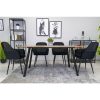 Scaun stil fotoliu bucatarie/living, Artool, Lugo, catifea neagra, picioare metal negru, 57.5x56.5x86.5 cm