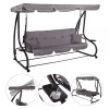 Balansoar gradina, 4 locuri, gri, 220x120x162 cm, functie pat, Linda