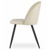 Set 4 scaune bucatarie/living, Artool, Bello, catifea bej, picioare metal negru, 46x42.5x76.5 cm