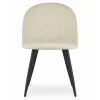 Set 4 scaune bucatarie/living, Artool, Bello, catifea bej, picioare metal negru, 46x42.5x76.5 cm
