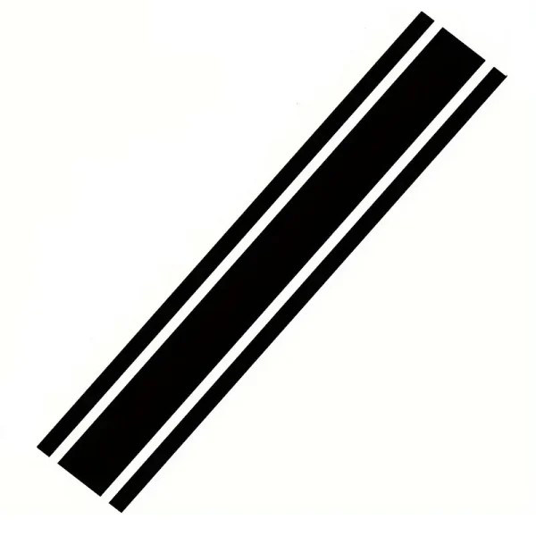 Sticker autoadeziv Tuning, model "Triple Stripes", dimensiune 125 x 22 cm, culoare Rosie