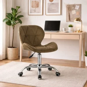 Scaun de birou, Artool, Avola, rotativ, catifea, maro, 53.5x55x72.5-86.5 cm