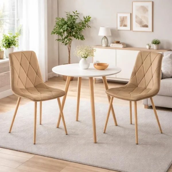 Scaun bucatarie/living, Artool, Libra, catifea maro, picioare metal natur, 45x54x86.5 cm