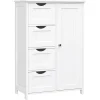 Dulap baie, Artool, MDF, 2 rafturi, 4 sertare, 1 usa, alb, 55x30x82 cm