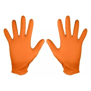 Manusi nitril, unica folosinta, portocaliu, set 50 buc, marimea L, NEO