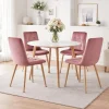 Scaun bucatarie/living, Artool, Libra, catifea roz, picioare metal natur, 45x54x86.5 cm