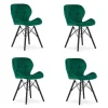 Set 4 scaune stil scandinav, Artool, Lago Velvet, catifea verde, picioare lemn negru, 47x36x73.5 cm