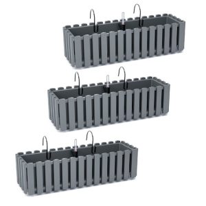 Set 3 jardiniere decorative cu suport metalic