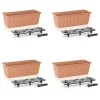 Set 4 jardiniere decorative cu sistem de irigare, 11 L, 60x18x14 cm, maro, Prosperplast
