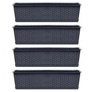 Set 4 jardiniere decorative, antracit, 68.5x17.3x15 cm, Ratolla Case P