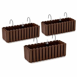 Set 3 jardiniere decorative cu suport metalic