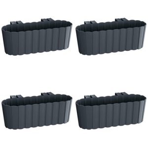 Set 4 jardiniere decorative cu suport de plastic