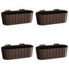 Set 4 jardiniere decorative cu suport de plastic