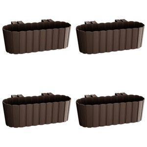 Set 4 jardiniere decorative cu suport de plastic