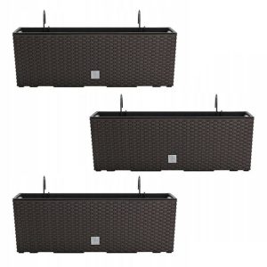 Set 3 jardiniere cu suport metalic