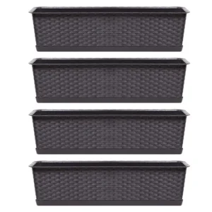 Set 4 jardiniere decorative, maro, 68.5x17.3x15 cm, Ratolla Case P