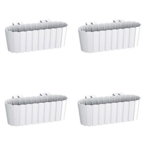 Set 4 jardiniere decorative cu suport de plastic