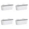 Set 4 jardiniere decorative cu suport de plastic, alb, 4.9 L, 38.3x21.2x13 cm, Boardee Hook
