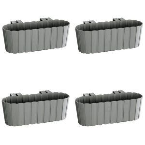Set 4 jardiniere decorative cu suport de plastic