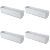 Set 4 jardiniere decorative, Prosperplast, imitatie ratan, alb, 59x15.4x14.2 cm