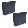 Set 2 jardiniere decorative, imitatie ratan, antracit, 58x18x49.8 cm, Rato Case