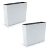 Set 2 jardiniere decorative, imitatie ratan, alb, 58x18x49.8 cm, Rato Case